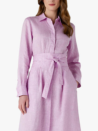 Jasper Conran London Delilah Linen Shirt Dress, Pink