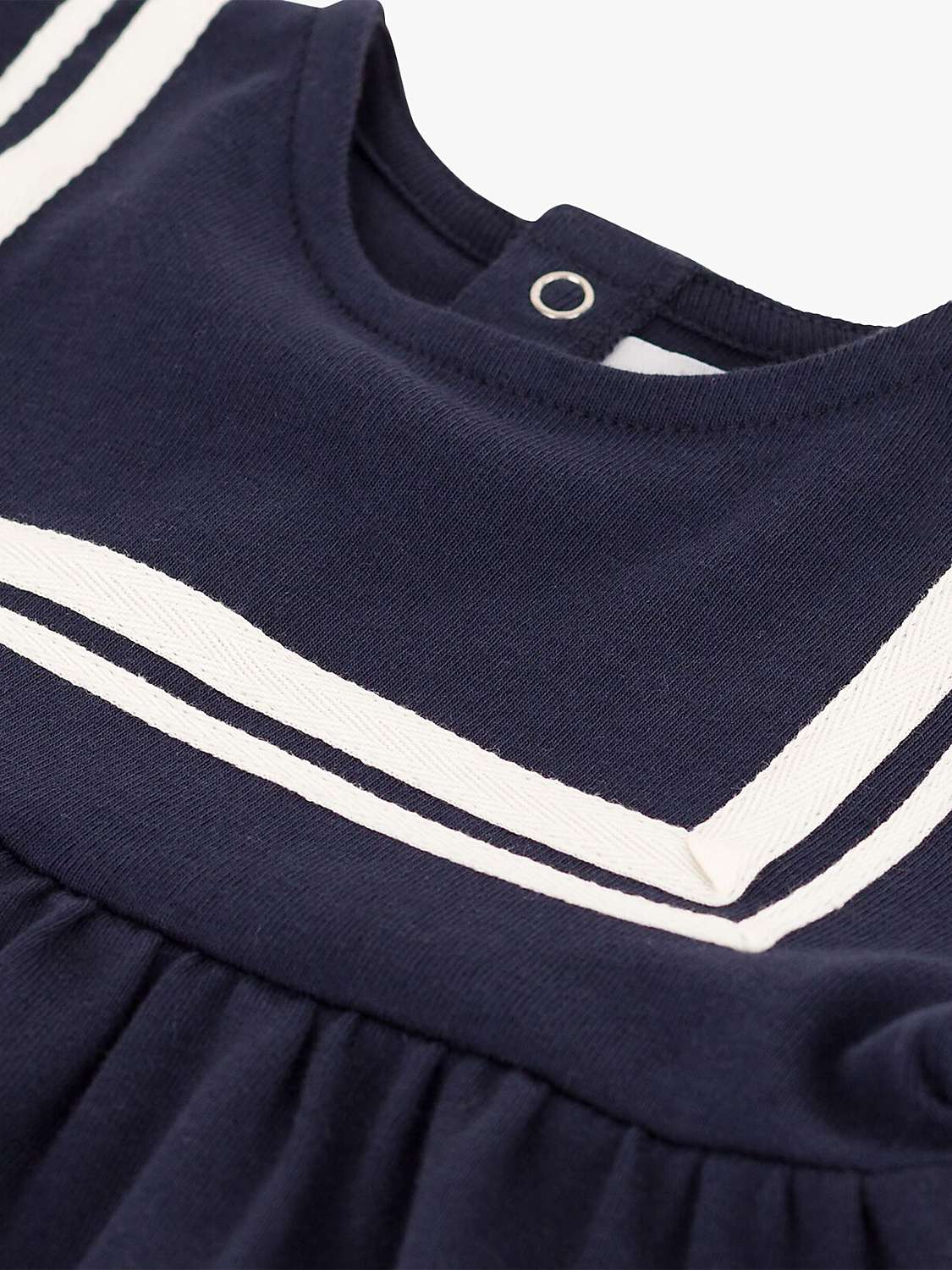 Buy Petit Bateau Baby Organic Cotton Sailor Dress, Smoked Blue/White Online at johnlewis.com
