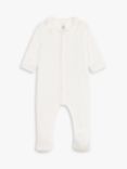 Petit Bateau Baby Spot Print Organic Cotton Sleepsuit, Marshmallow/Edna