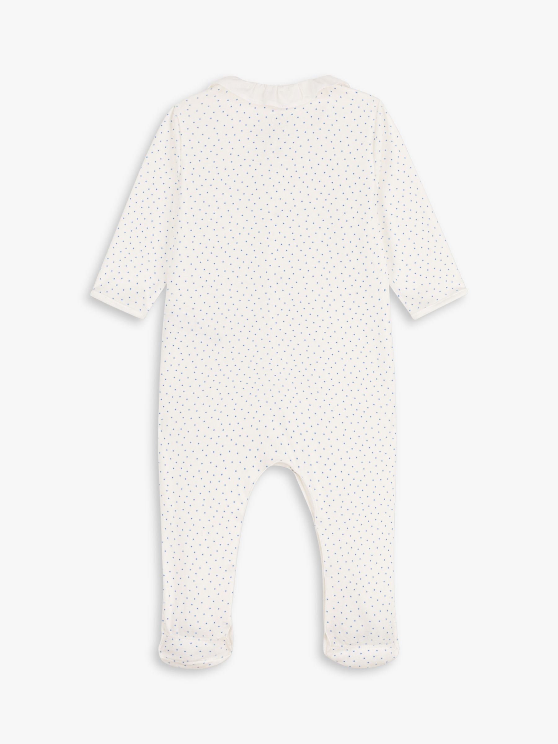 Buy Petit Bateau Baby Spot Print Organic Cotton Sleepsuit, Marshmallow/Edna Online at johnlewis.com