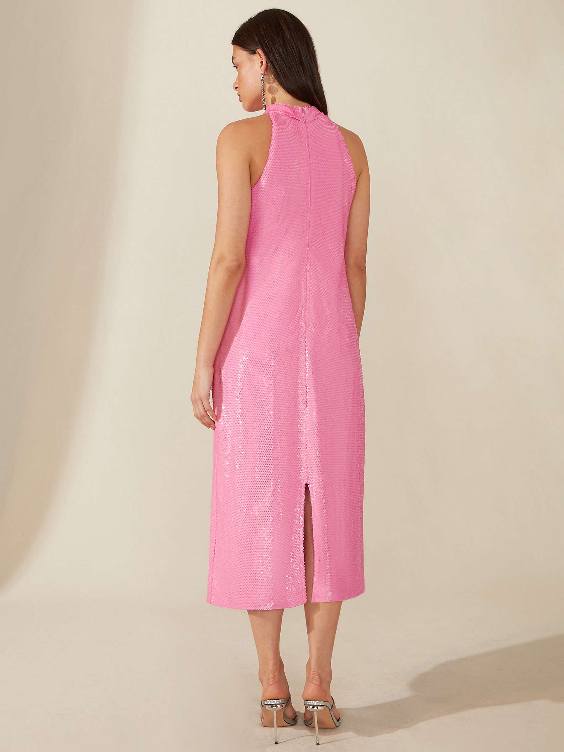 Buy Ro&Zo Sequin Halterneck Dress, Pink Online at johnlewis.com