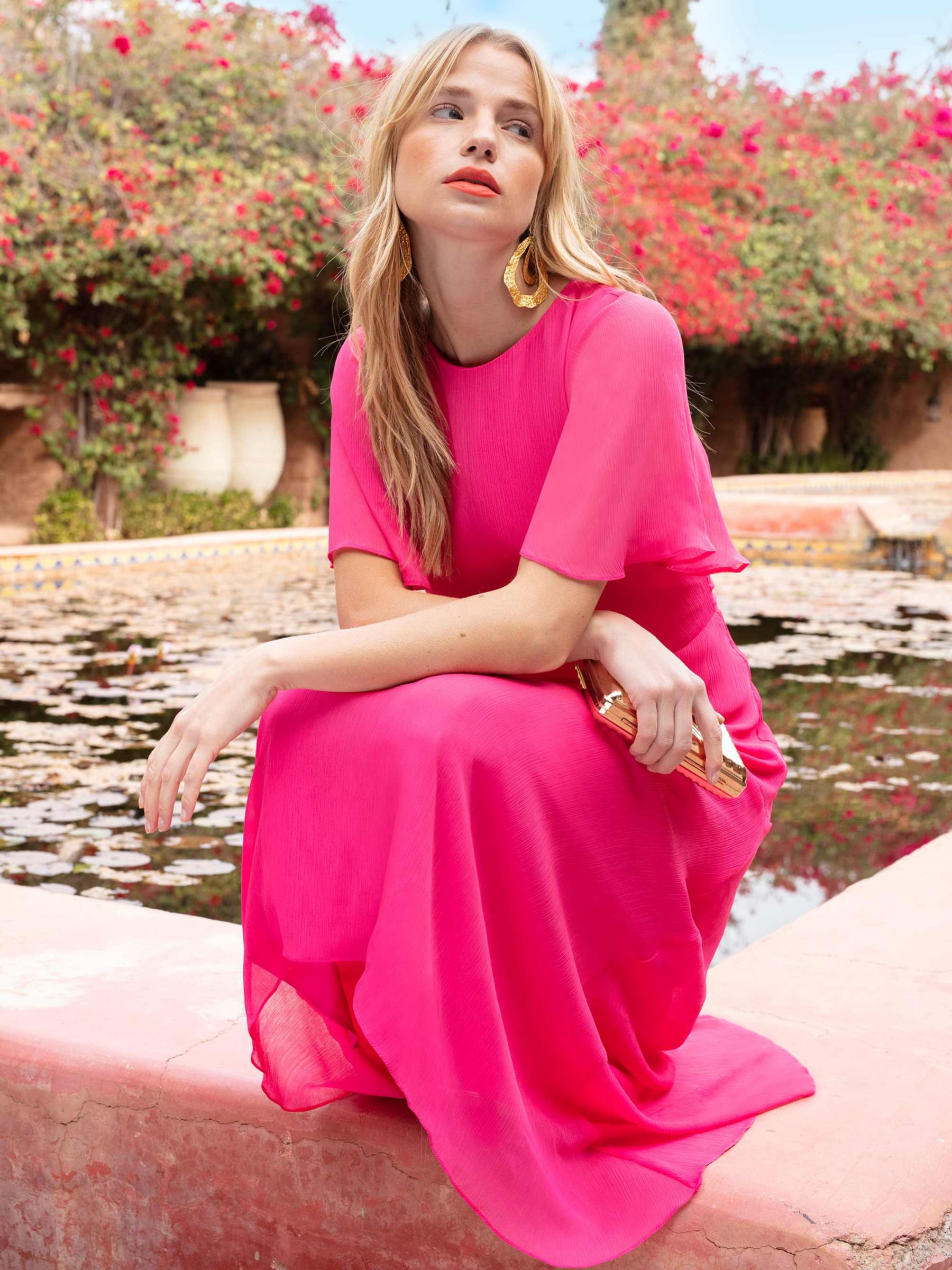 Ro&Zo Hanky Hem Midi Dress, Pink, 6