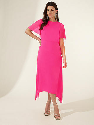 Ro&Zo Hanky Hem Midi Dress, Pink