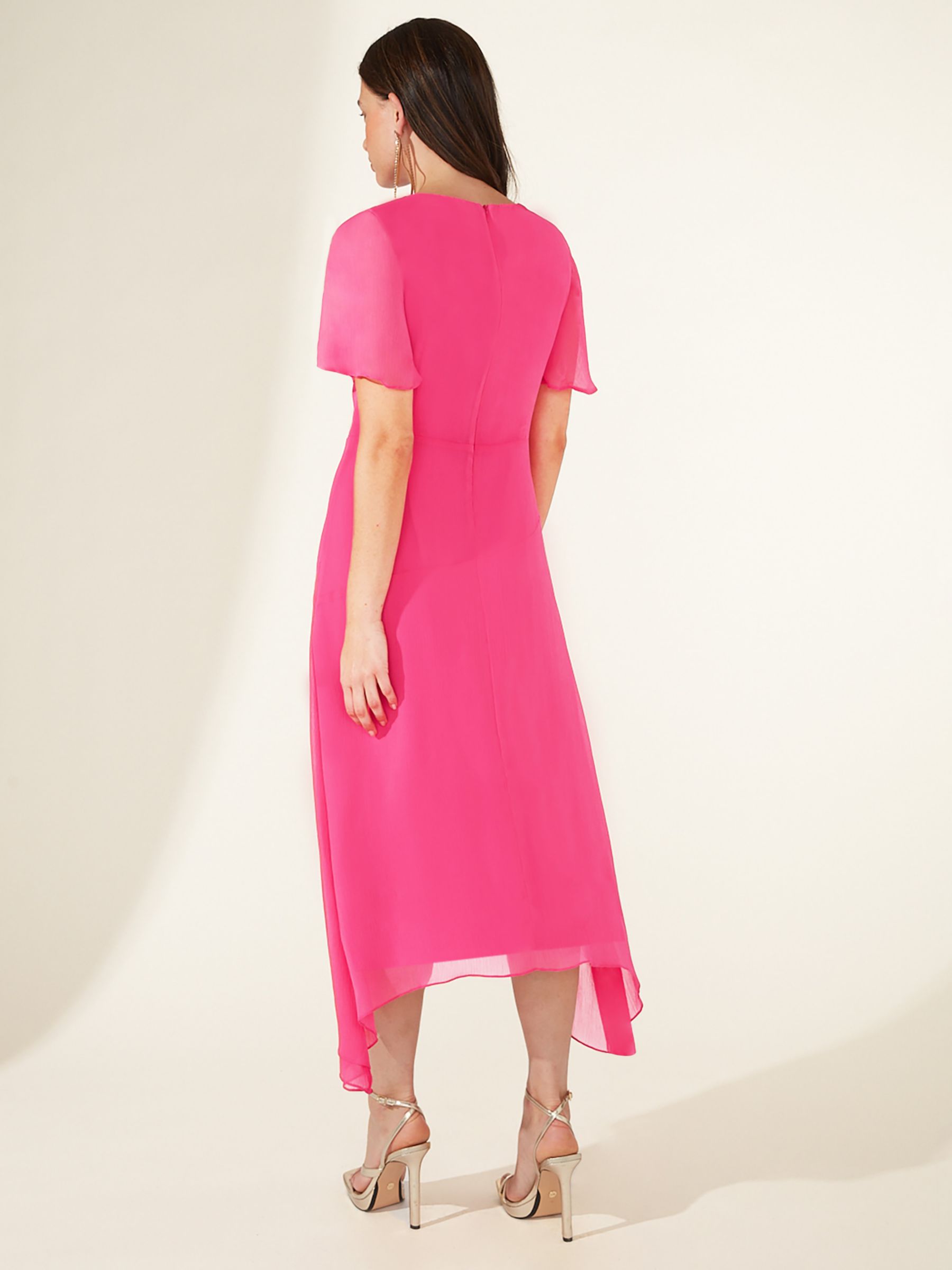 Ro&Zo Hanky Hem Midi Dress, Pink at John Lewis & Partners