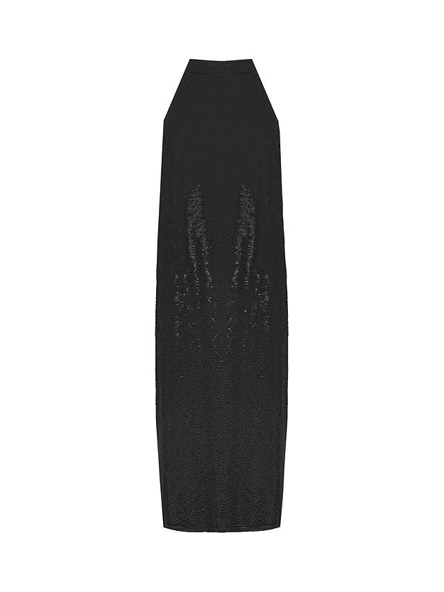 Ro&Zo Sequin Halter Midi Dress, Black at John Lewis & Partners
