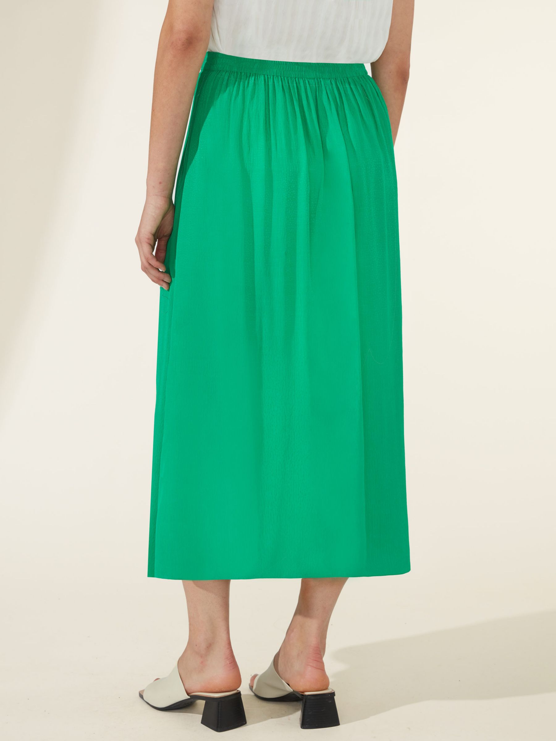 Buy Ro&Zo Green Jacquard Button Skirt, Green Online at johnlewis.com
