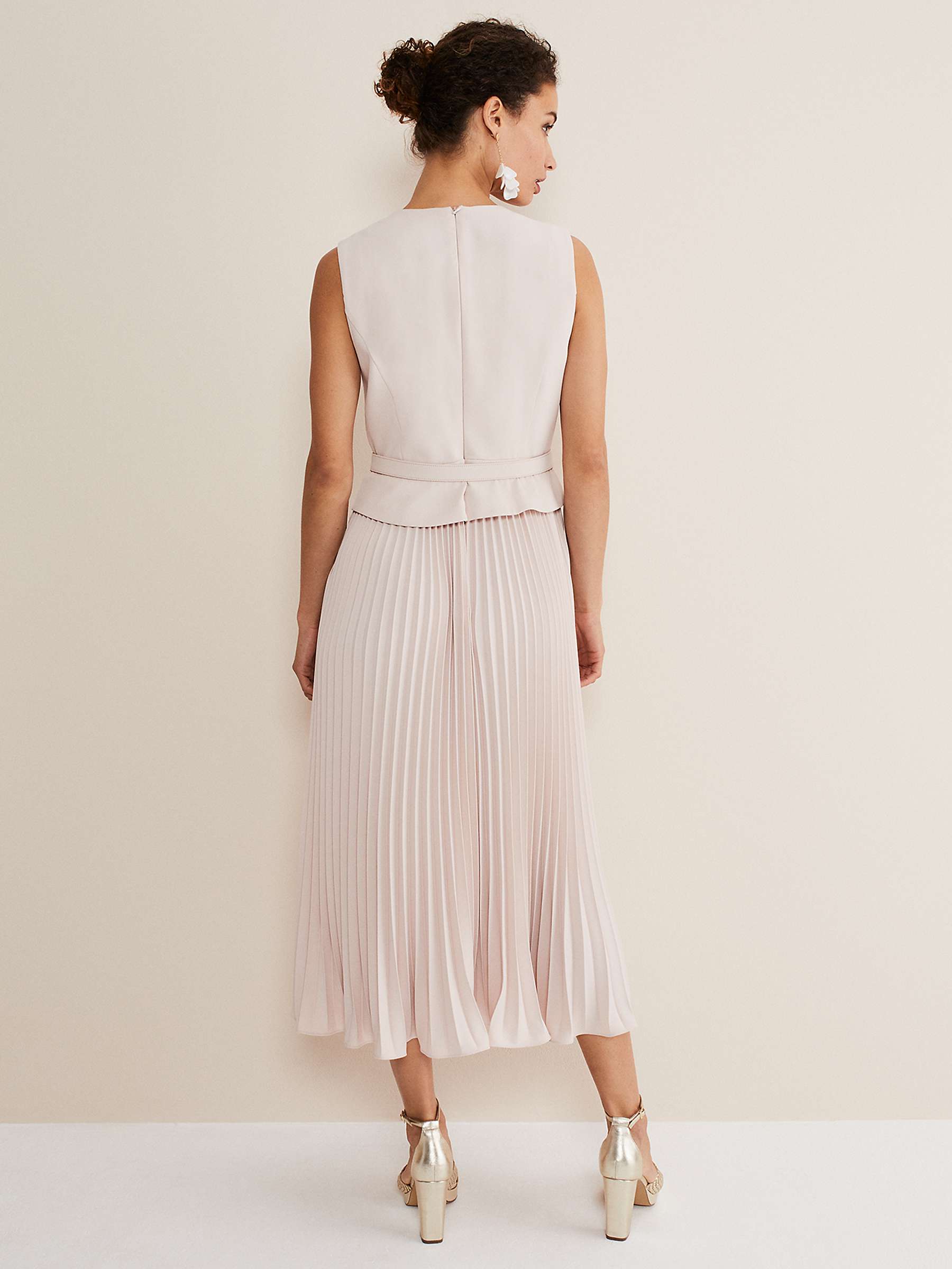 Buy Phase Eight Hetty Pleated Midi Dress, Antique Rose Online at johnlewis.com