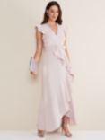 Phase Eight Phoebe Frill Belted Maxi Dress, Powder Pink