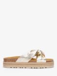 Mint Velvet Lucy Twist Top Slider Sandals, Gold