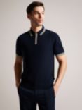 Ted Baker Pierrot Short Sleeve Polo Top, Navy