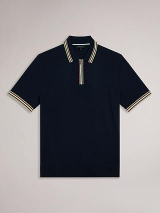 Ted Baker Pierrot Short Sleeve Polo Top, Navy