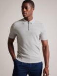 Ted Baker Stree Textured Knit Polo Top, Grey
