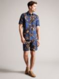 Ted Baker Belmar Short Sleeve Floral Shirt, Navy/Multi