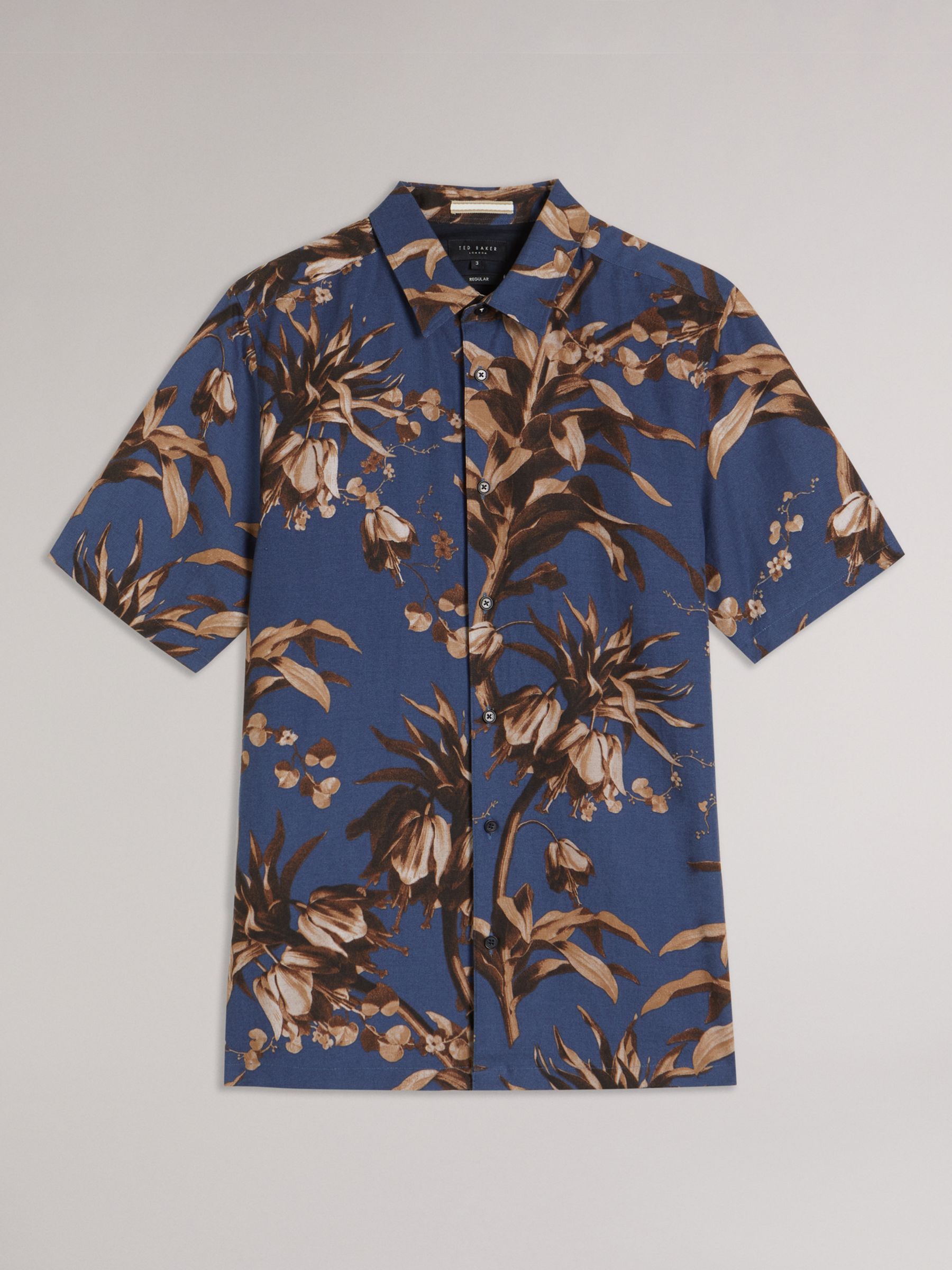 Buy Ted Baker Belmar Short Sleeve Floral Shirt, Navy/Multi Online at johnlewis.com