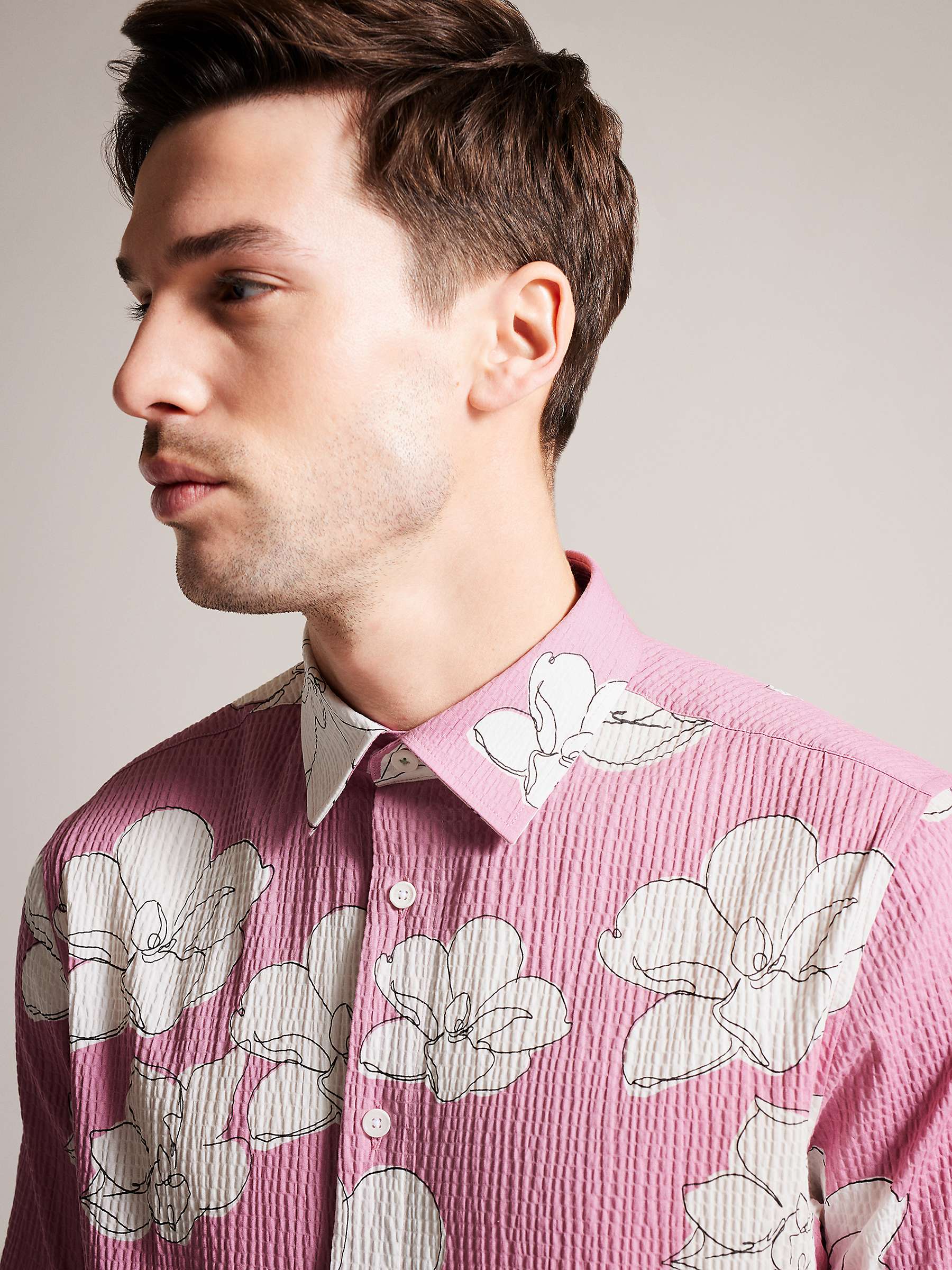 Buy Ted Baker Coving Short Sleeve Seersucker Floral Shirt Online at johnlewis.com