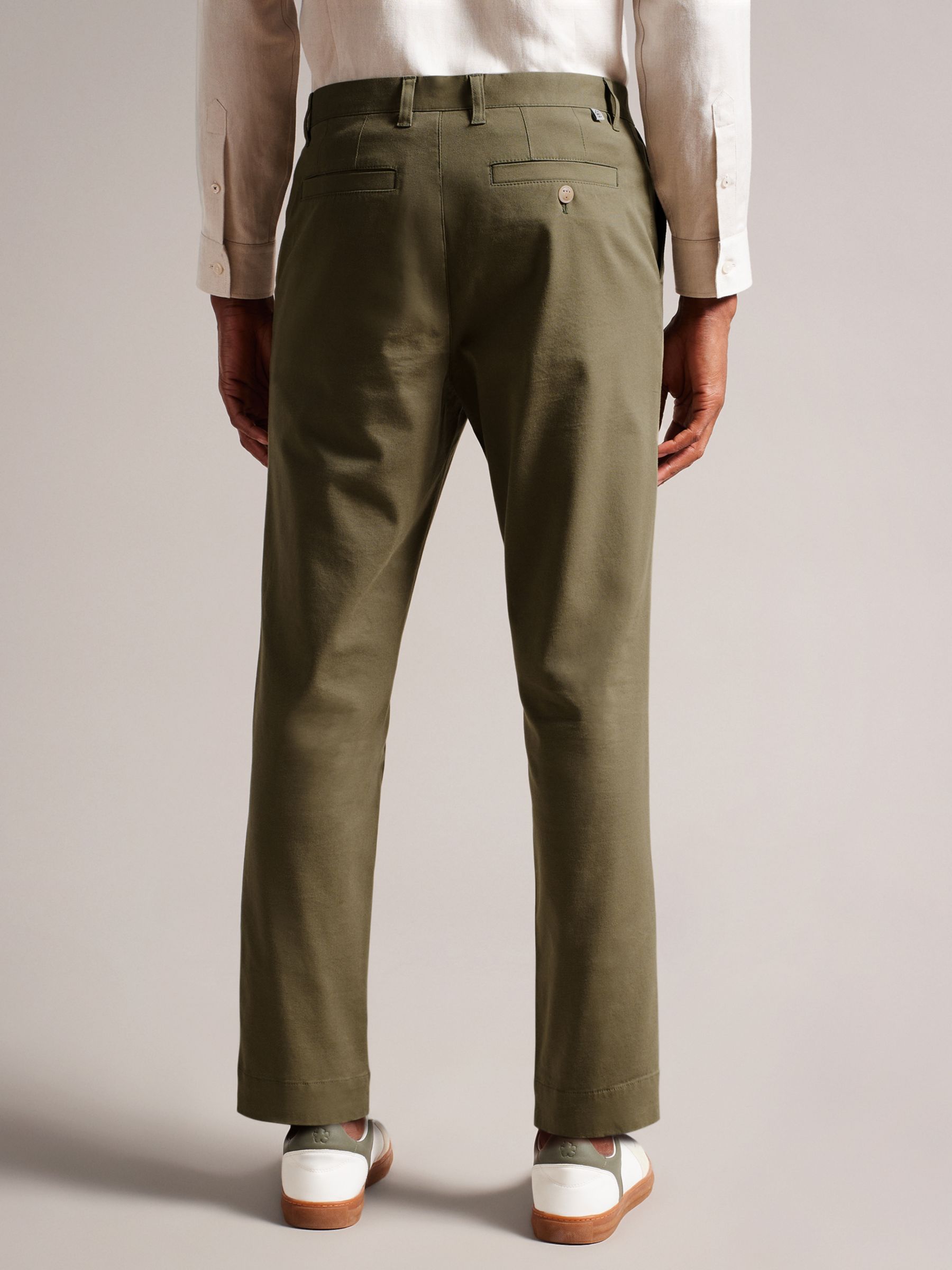 Ted Baker Genbee Casual Chino Trousers, Olive at John Lewis & Partners