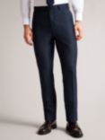 Ted Baker Lancet Slim Fit Wool Linen Trousers, Navy