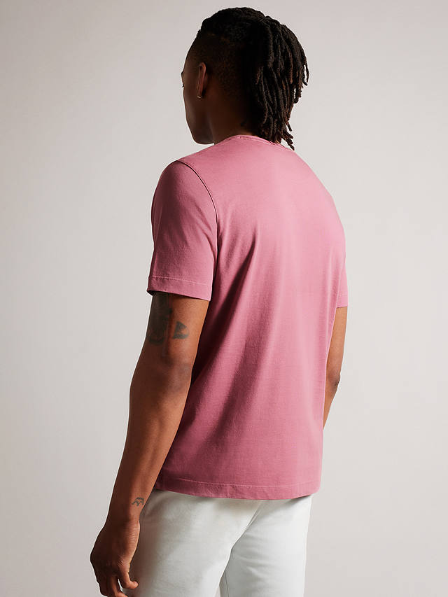 Ted Baker Short Sleeve Regular Plain T-Shirt, Pink