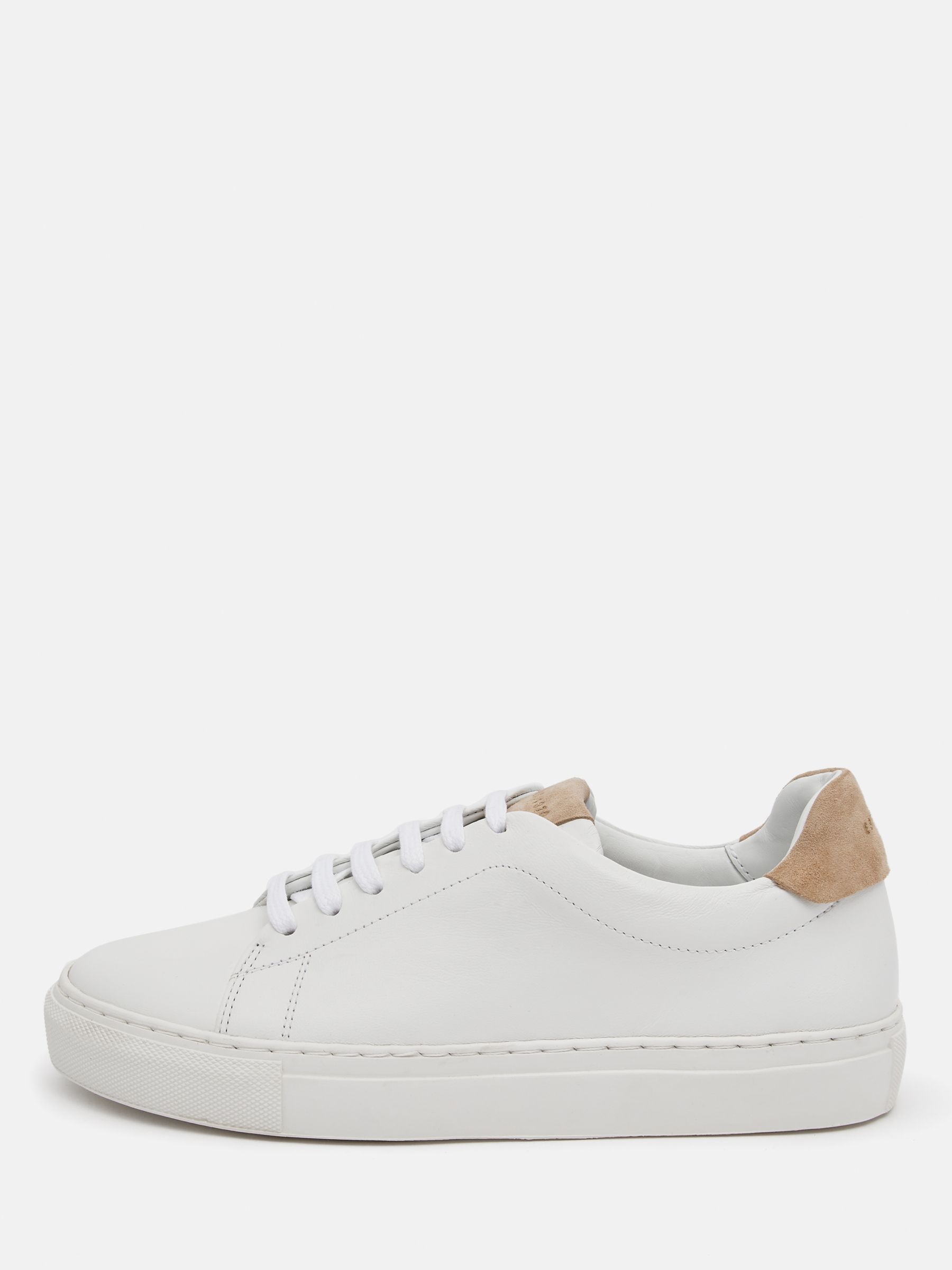 Jigsaw Miah Low Top Leather Trainers, White at John Lewis & Partners