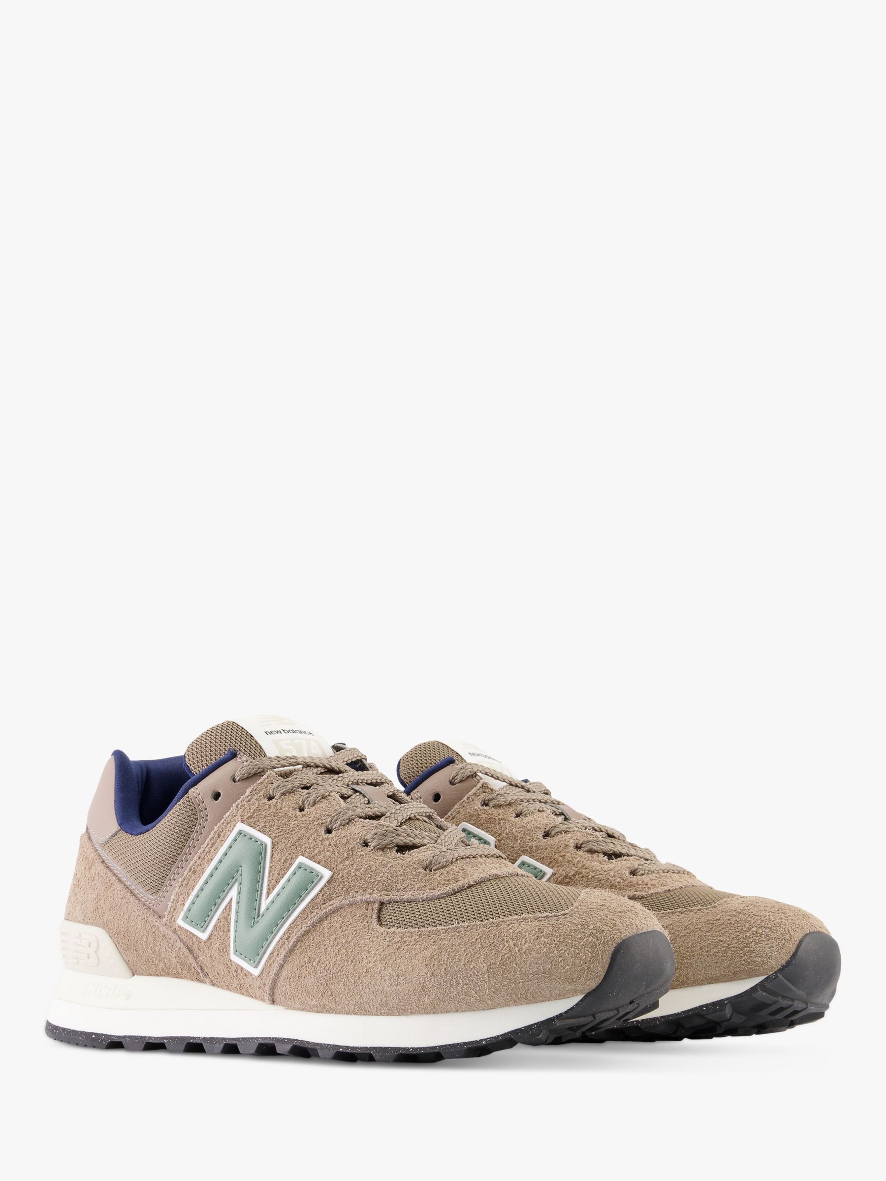 New Balance 574 Suede Trainers, Brown at John Lewis & Partners