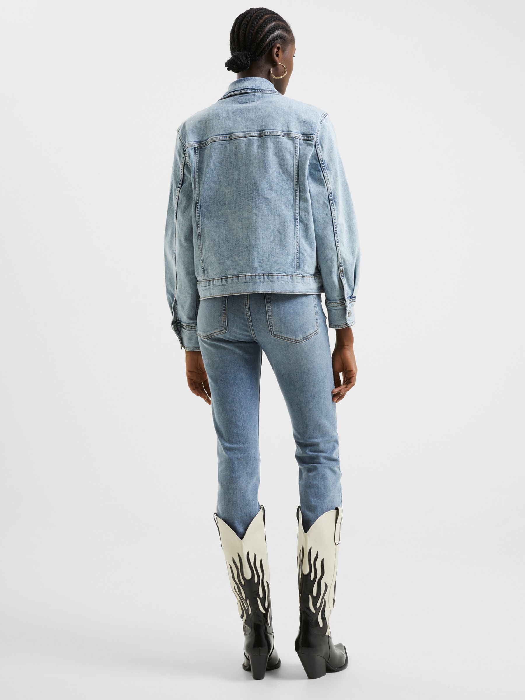 Buy French Connection Conscious Stretch Trucker Denim Jacket, Bleach Blue Online at johnlewis.com