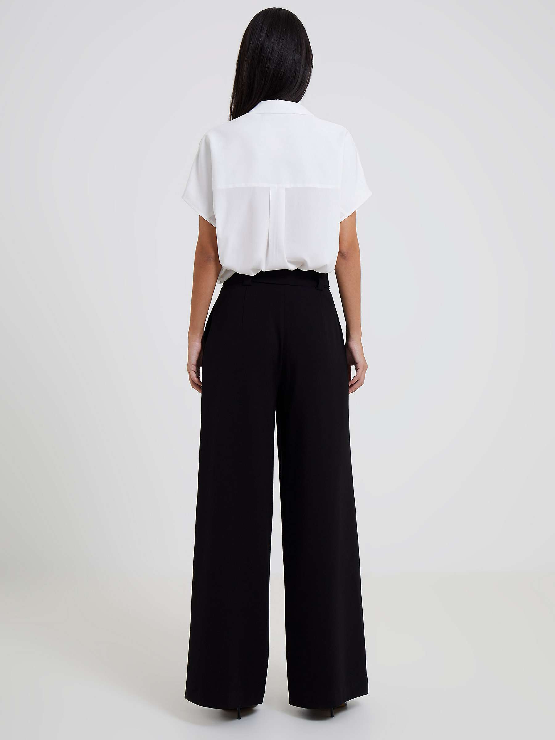 Buy French Connection Wisper Full Length Palazzo Trousers, Black Online at johnlewis.com