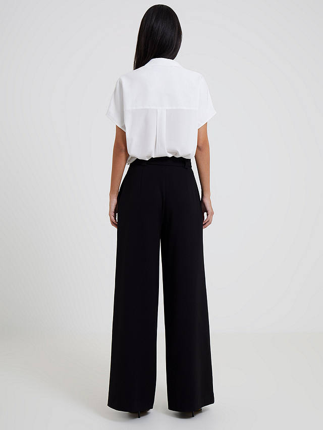 French Connection Wisper Full Length Palazzo Trousers, Black