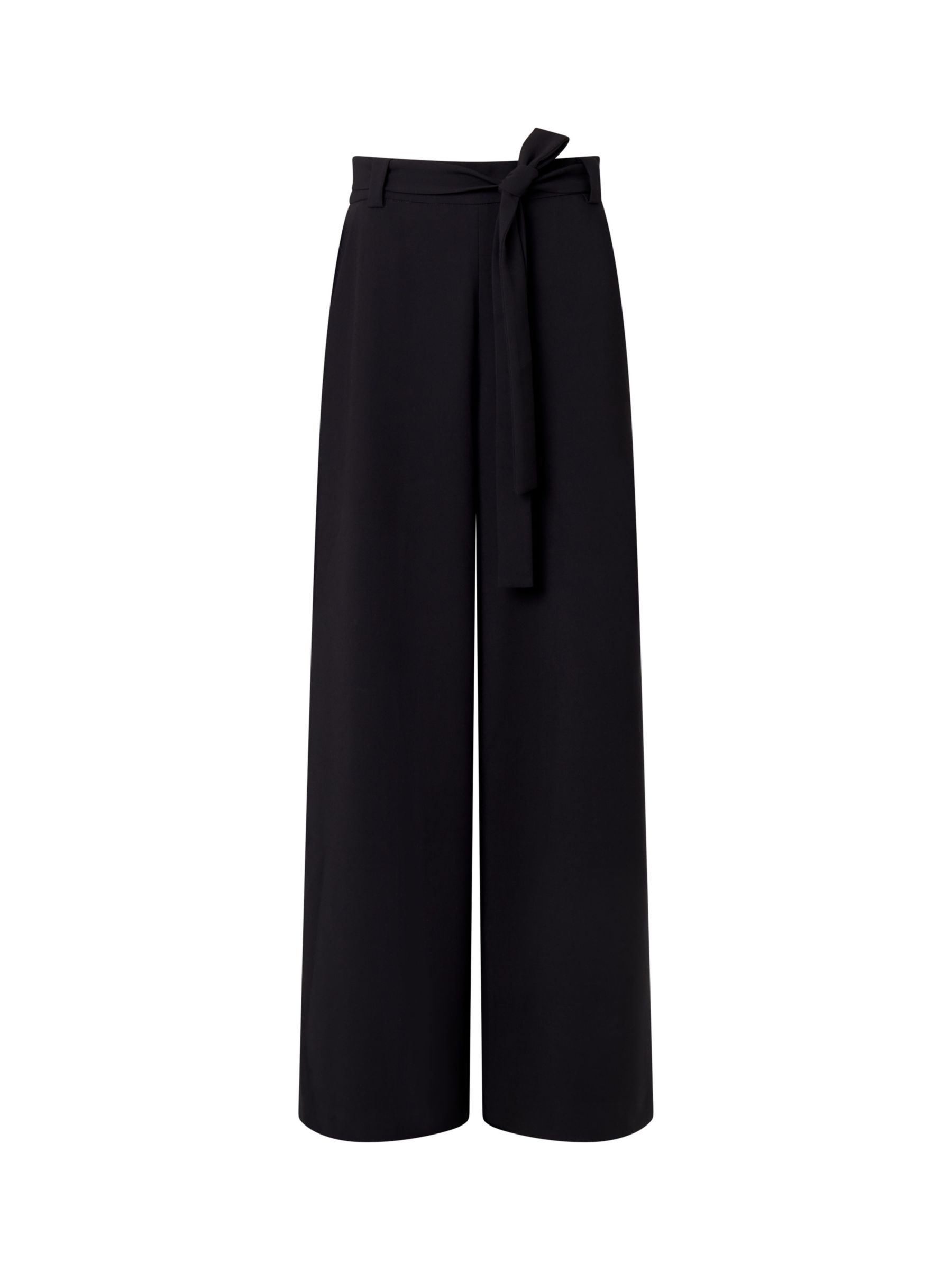 French Connection Wisper Full Length Palazzo Trousers, Black, 12