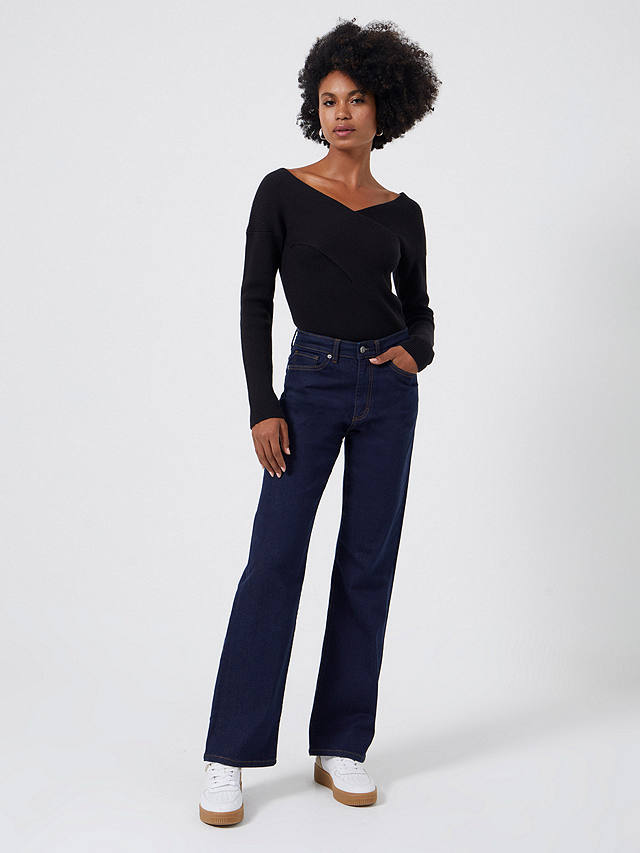 French Connection Stretch Wide Leg Jeans, Clean Indigo