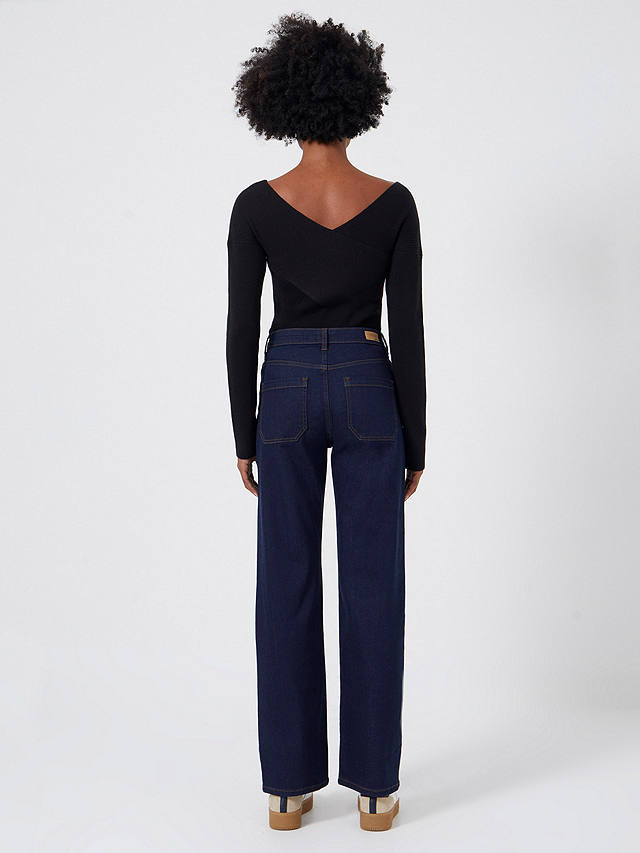 French Connection Stretch Wide Leg Jeans, Clean Indigo