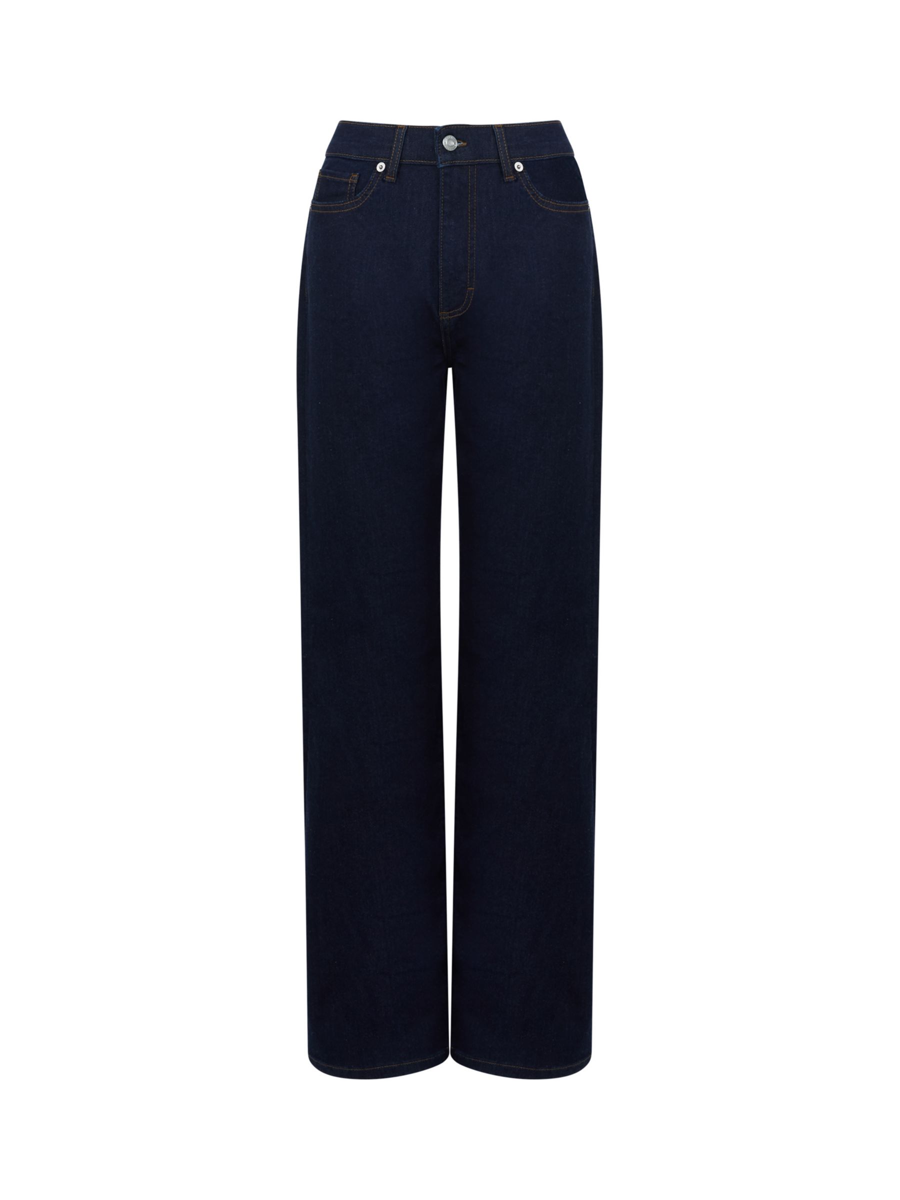 Extra High-Waisted Dark-Wash Wide-Leg Jeans for Women