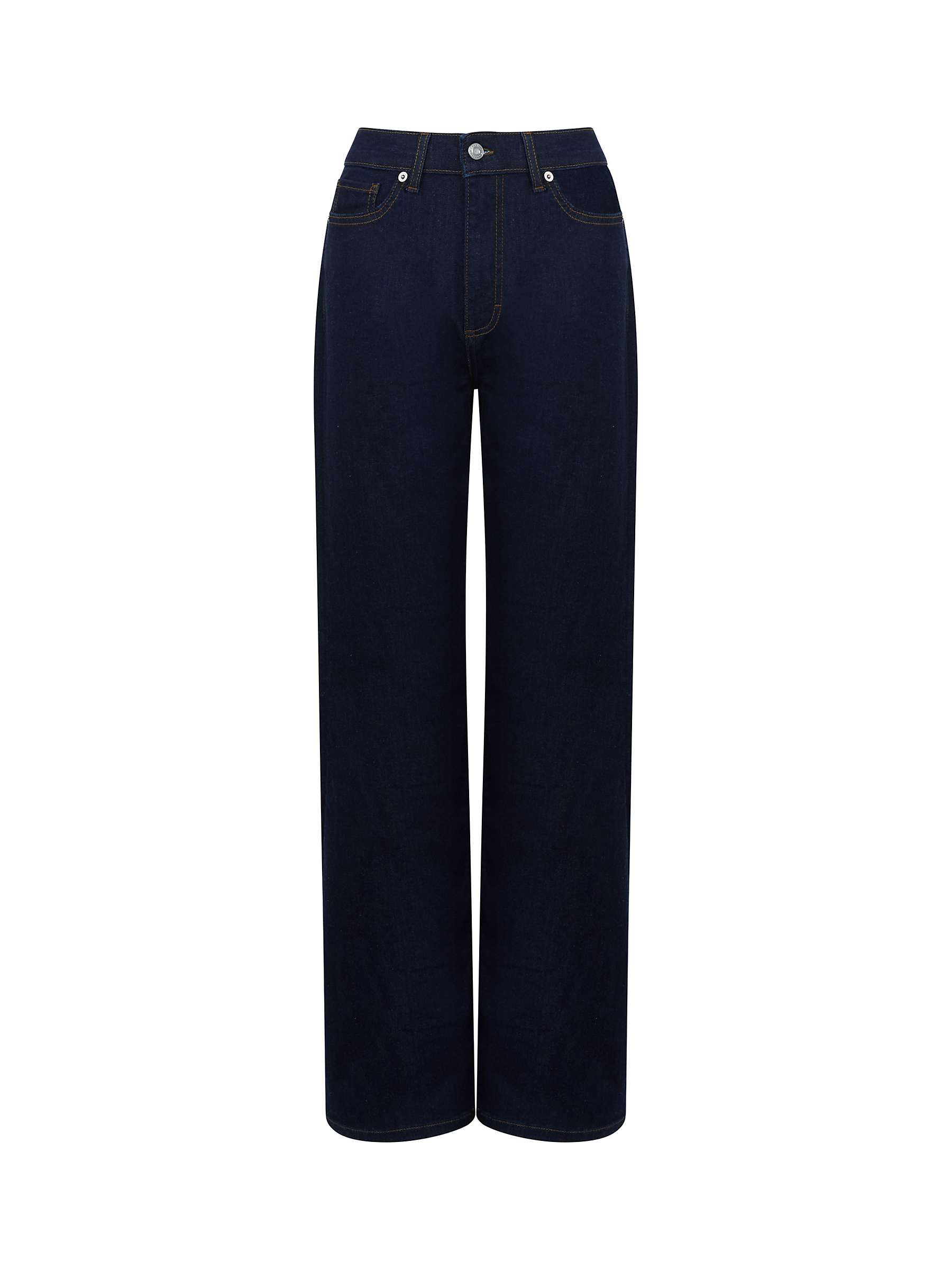 French Connection Stretch Wide Leg Jeans, Clean Indigo at John Lewis ...