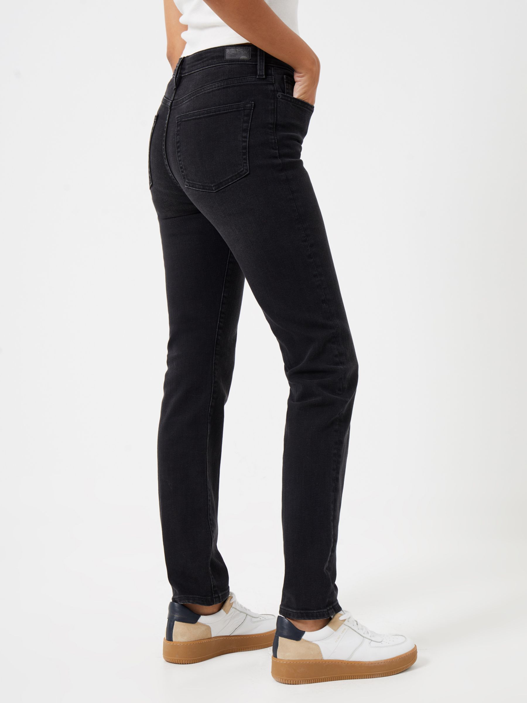French Connection Stretch Slim Jeans, Black, Black, 8