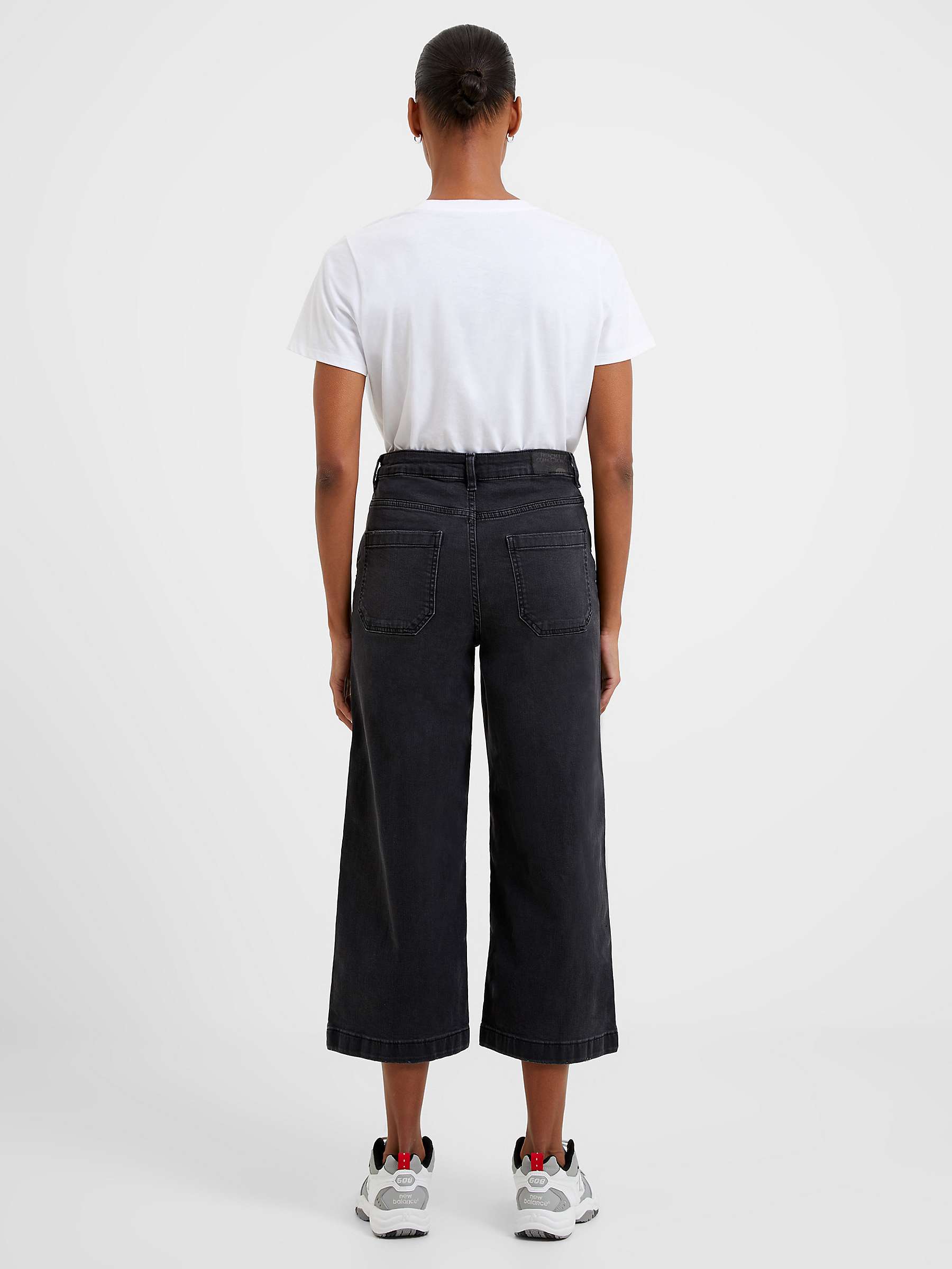 Buy French Connection Stretch Wide Culotte Trousers, Black Online at johnlewis.com