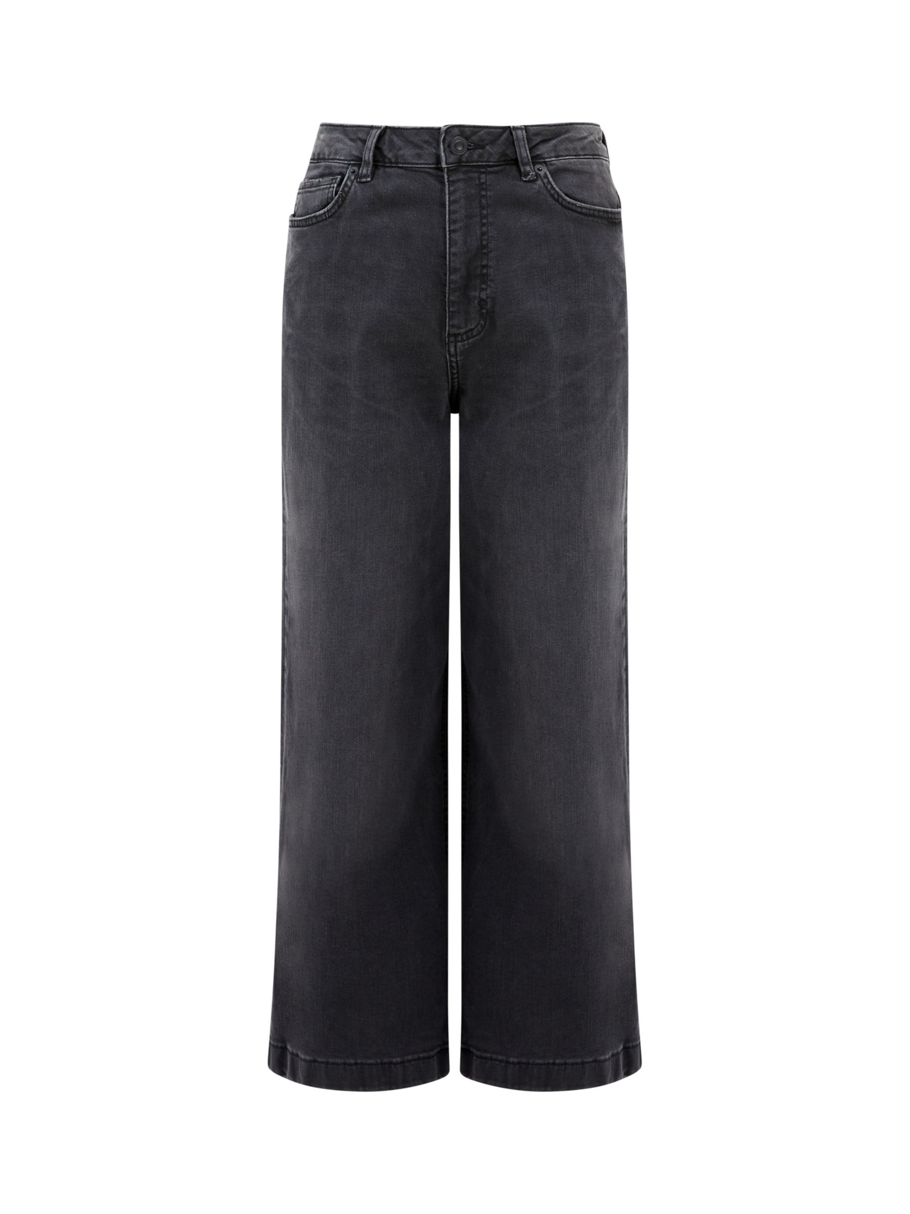 French Connection Stretch Wide Culotte Trousers, Black at John Lewis ...