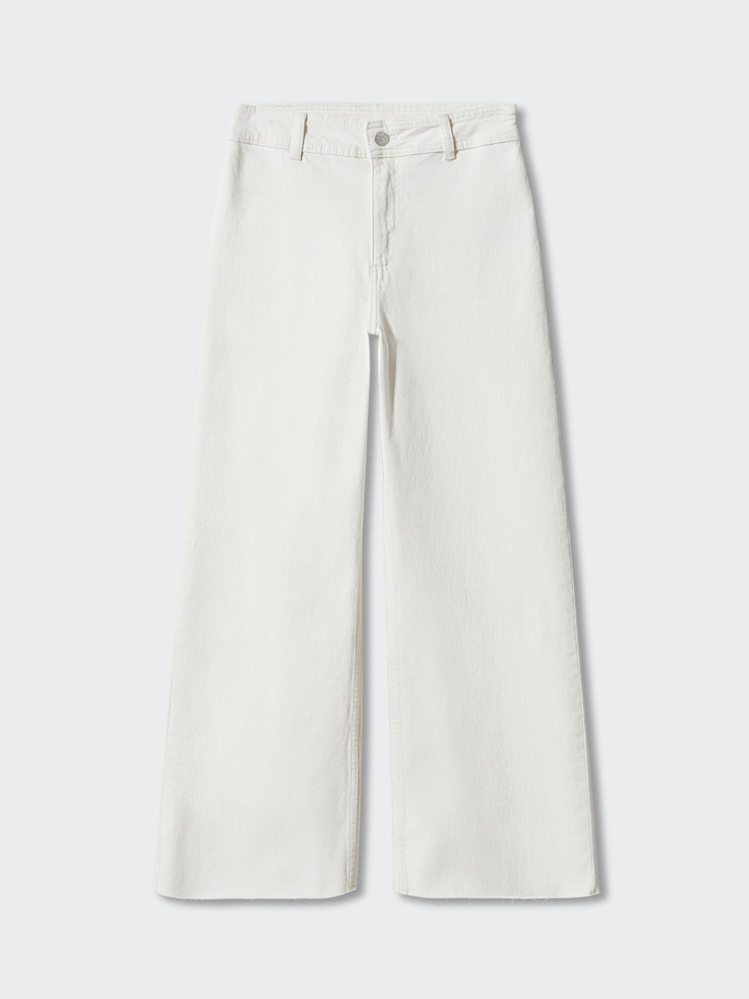 Mango Catherin Wide Leg Jeans, White at John Lewis & Partners