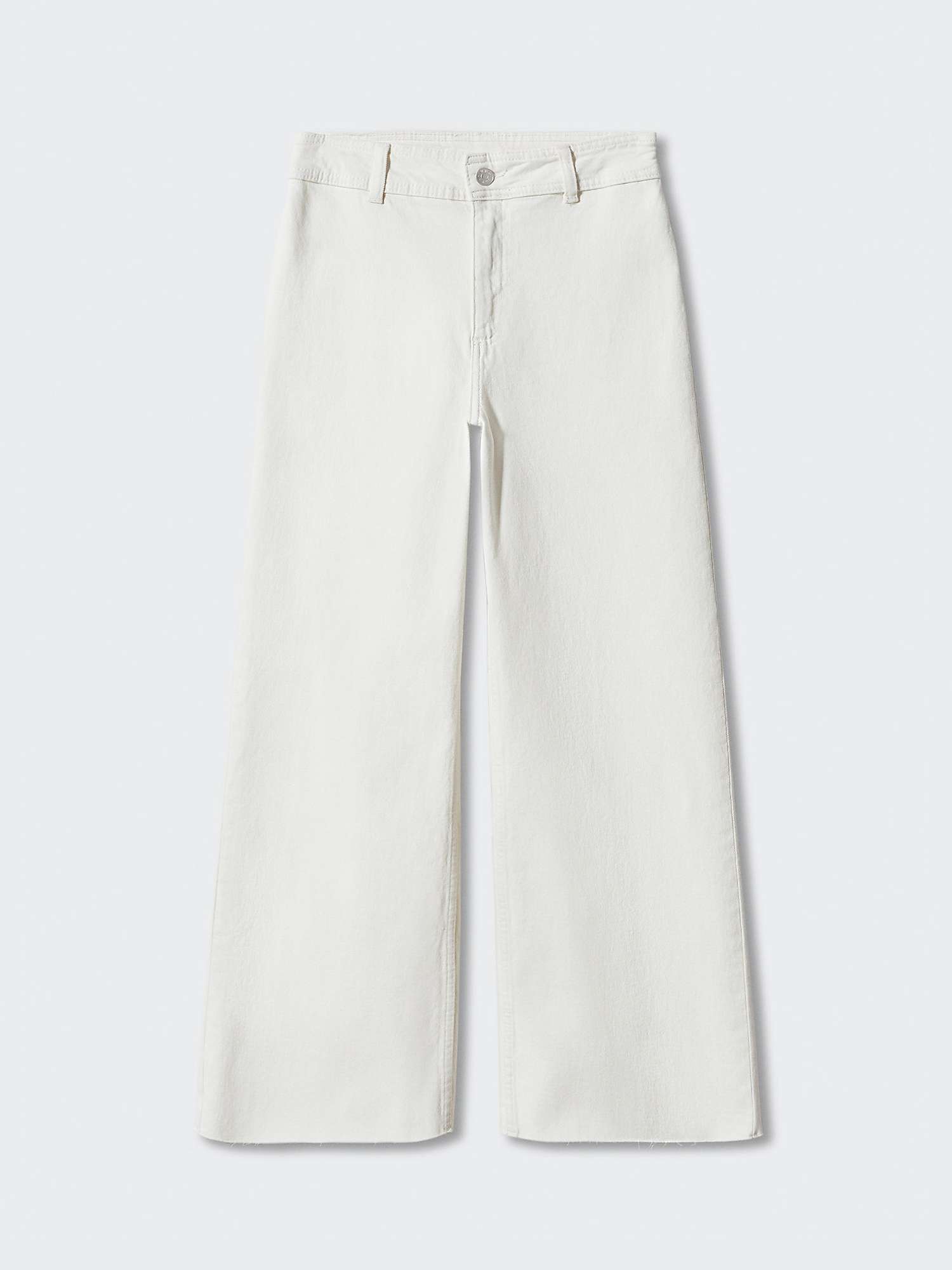 Mango Catherin Wide Leg Jeans, White at John Lewis & Partners
