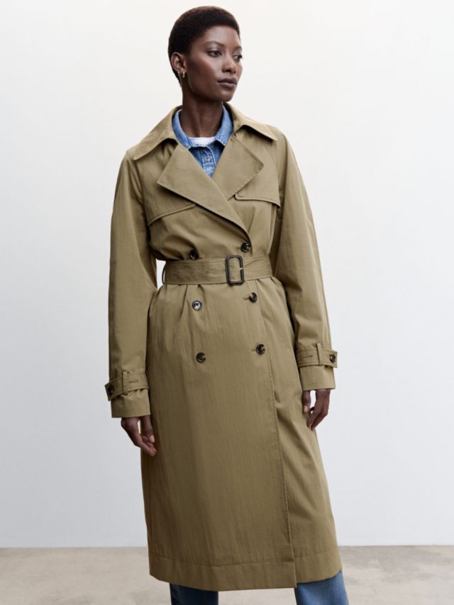 Dark beige trench coat sale