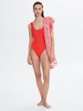 Mango Sunny Textured Scallop Trim Swimsuit