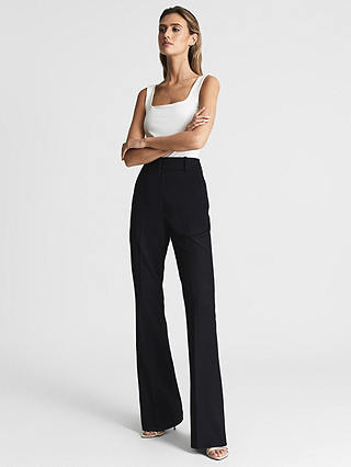 Reiss Haisley Tailored Flare Trousers, Navy