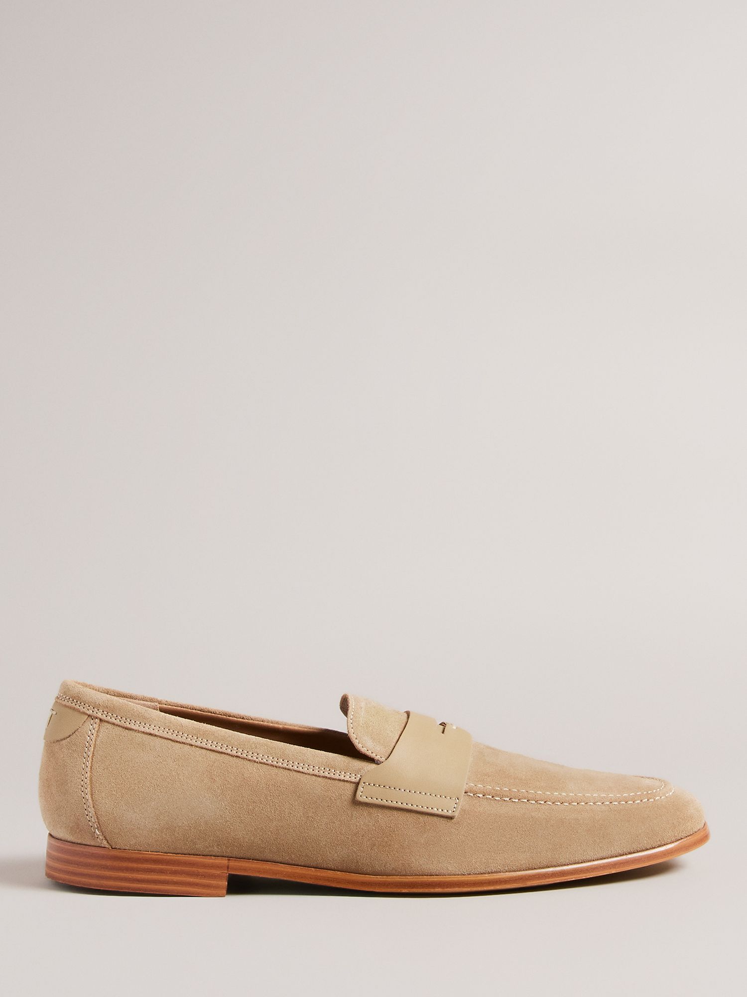 Ted Baker Suede Loafers, Light Brown at John Partners