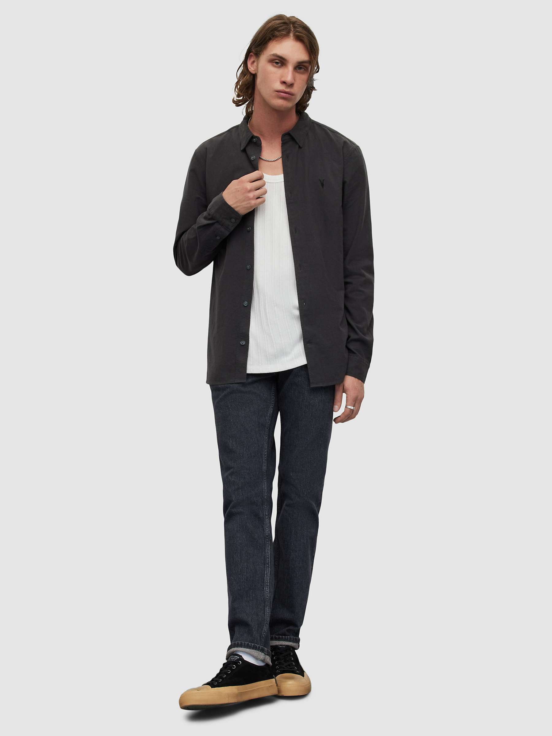 Buy AllSaints Lovell Slim Fit Long Sleeve Shirt Online at johnlewis.com