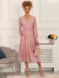 Jolie Moi Vanessa Long Sleeved Mesh Dress, Pink Floral