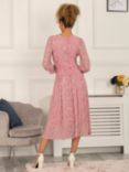 Jolie Moi Vanessa Long Sleeved Mesh Dress, Pink Floral