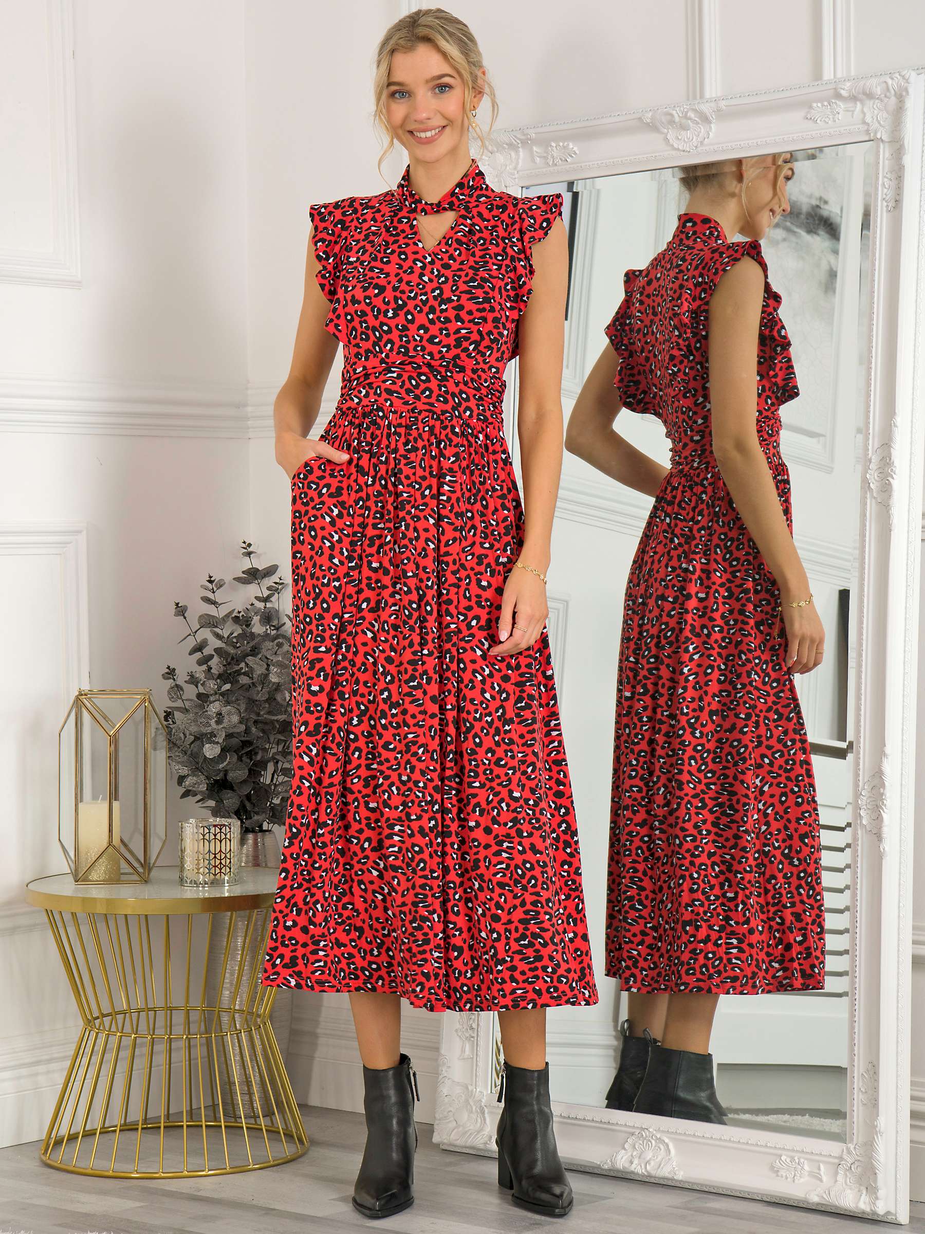 Buy Jolie Moi Doris Frill Shoulder Midi Dress Online at johnlewis.com
