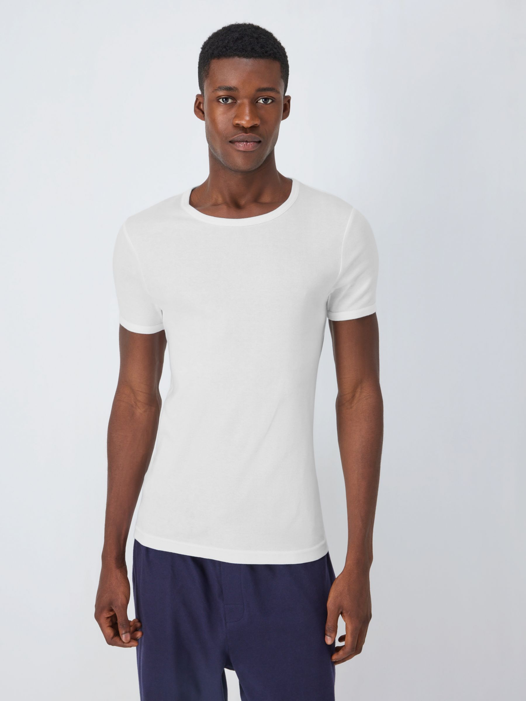 John Lewis Organic Cotton Short Sleeve Vest, Pack of 2, White, M