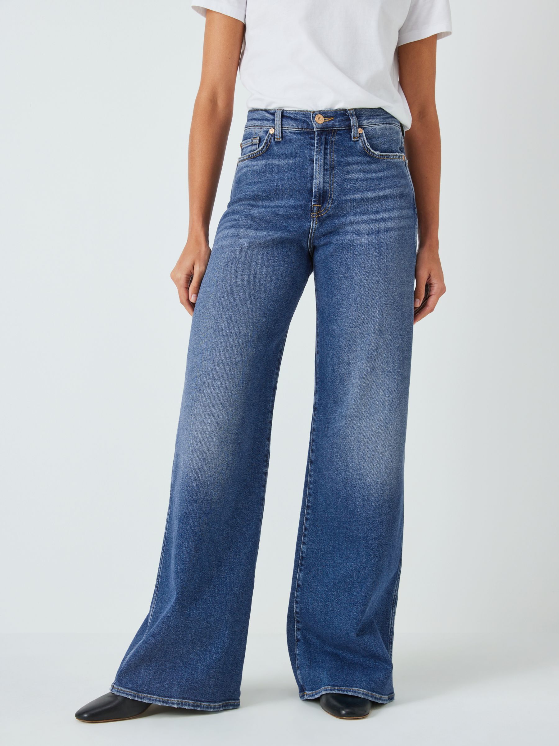 7 For All Mankind Lotta Luxe Vintage Flared Jeans, Dark Blue at John ...