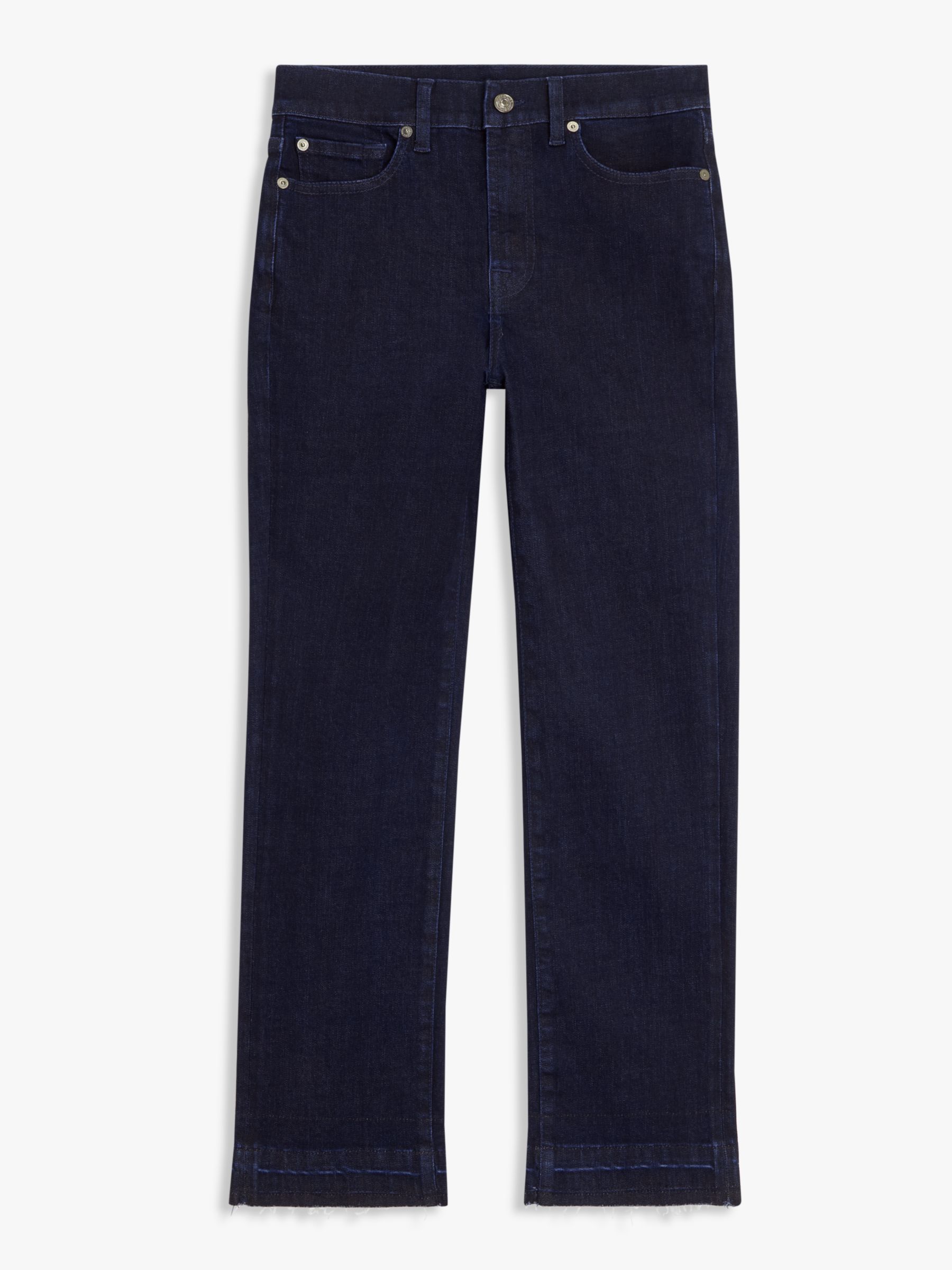 7 For All Mankind The Straight Crop, Dark Blue at John Lewis & Partners