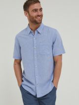 Raging Bull Short Sleeve Flower Bud Print Poplin Shirt - Sky Blue - S