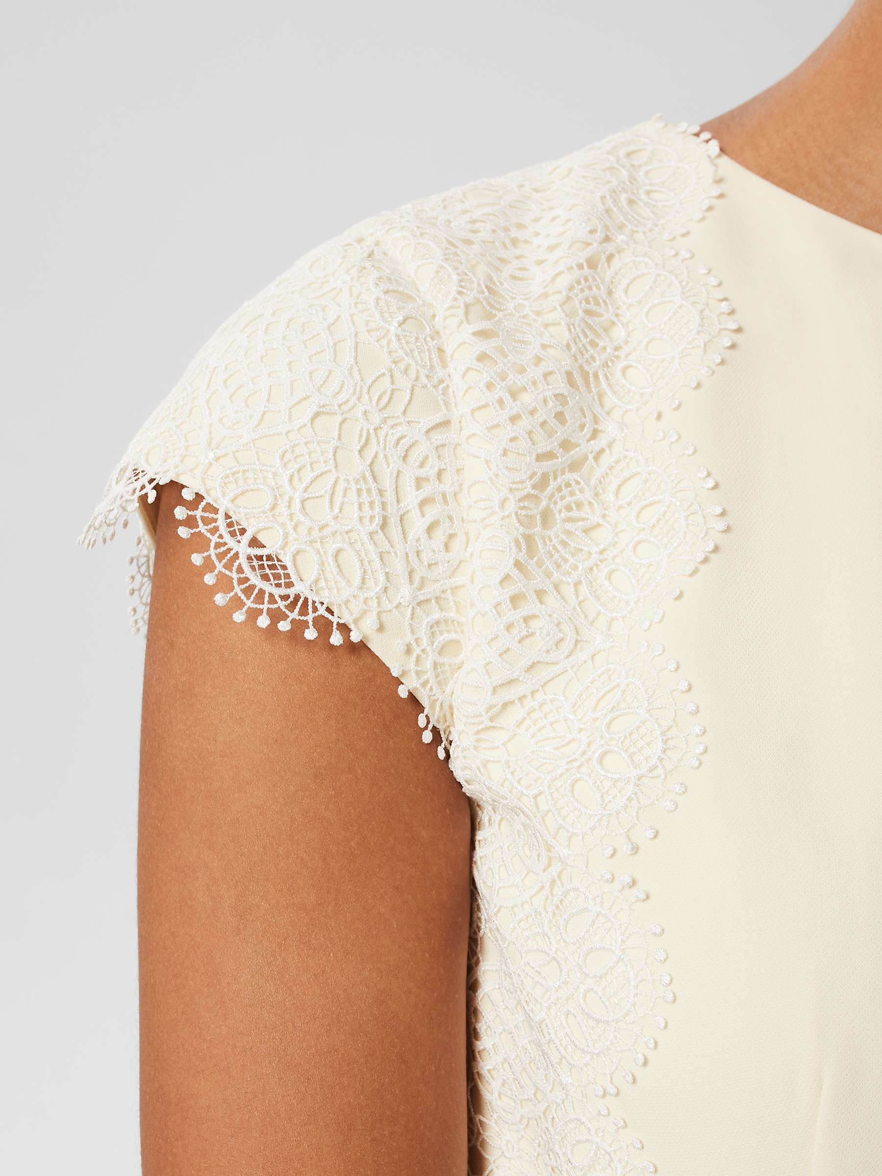 Buy Hobbs Valentina Lace Detail Shift Dress, Pale Yellow Online at johnlewis.com